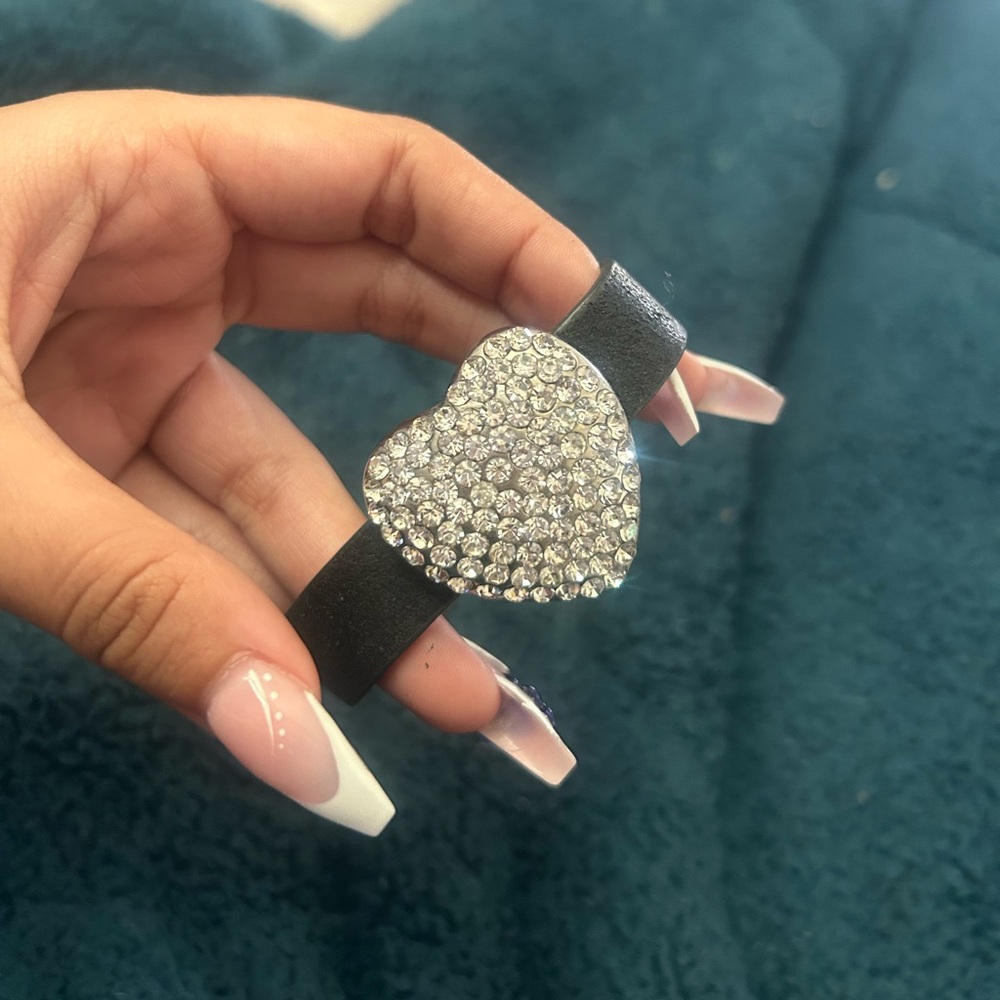 Rhinestone Heart Cuff